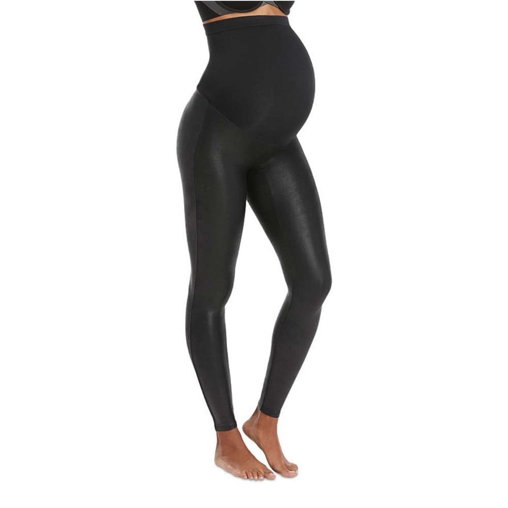 M20 Spanx Mama Maternity Faux Leather‎ High Waisted Leggings Booty Boost S